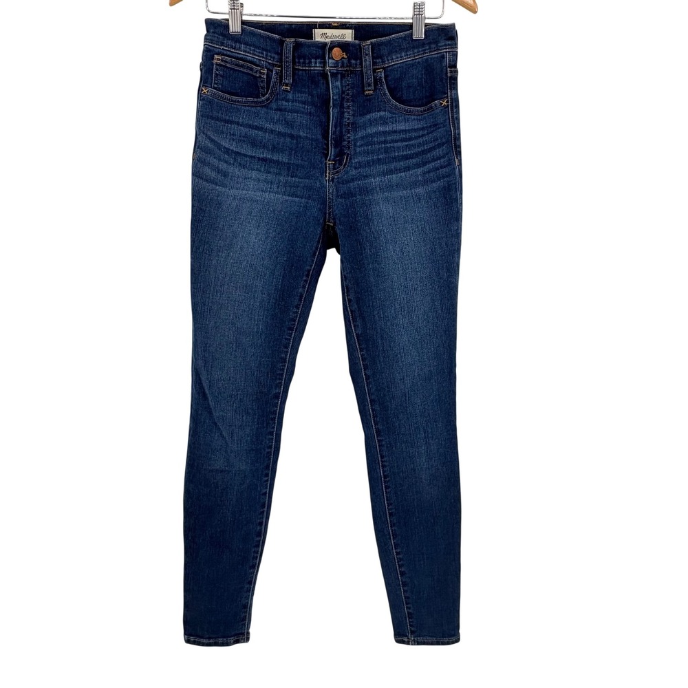 Madewell Roadtripper Skinny Jeans Womens 28 Blue Dark Wash High Rise Stretch